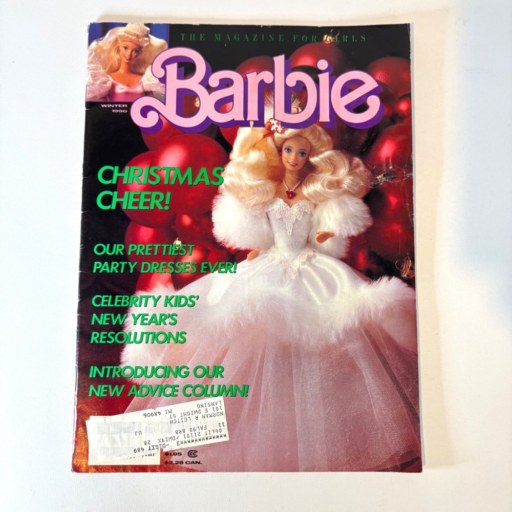 Vintage Barbie Magazine Winter 1989 with Postcards Heart Family Gitano Ads